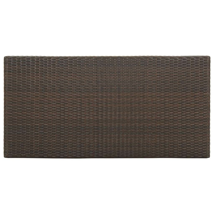 Masă de bar cu raft depozitare, maro, 120x60x110 cm, poliratan - WALTI WALTI