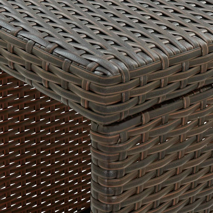 Masă de bar cu raft depozitare, maro, 120x60x110 cm, poliratan - WALTI WALTI
