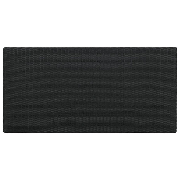 Masă de bar cu raft depozitare, negru, 120x60x110 cm, poliratan - WALTI WALTI