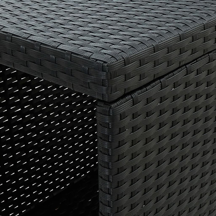Masă de bar cu raft depozitare, negru, 120x60x110 cm, poliratan - WALTI WALTI