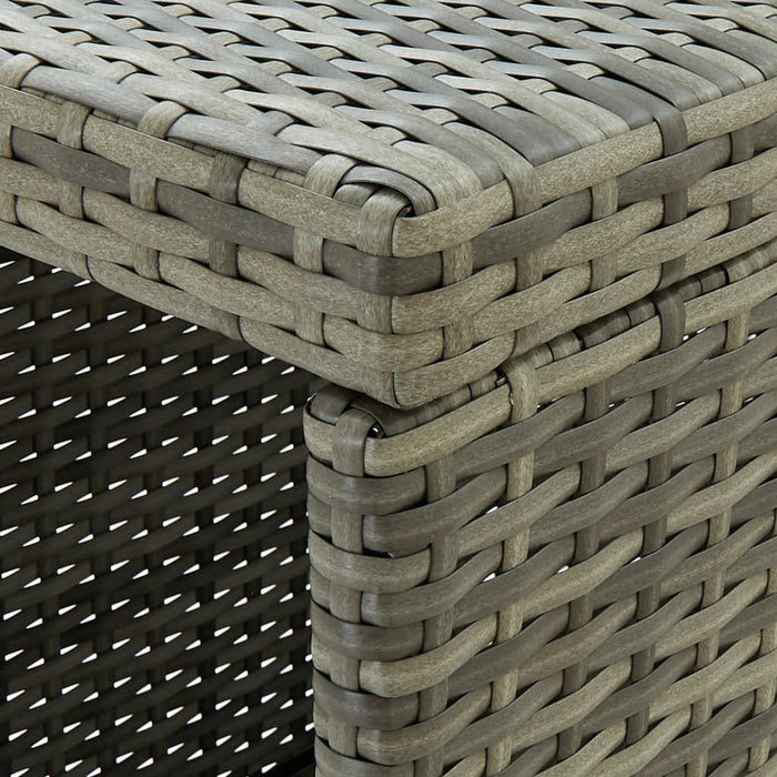 Masă de bar cu raft de depozitare, gri 120x60x110 cm, poliratan - WALTI WALTI