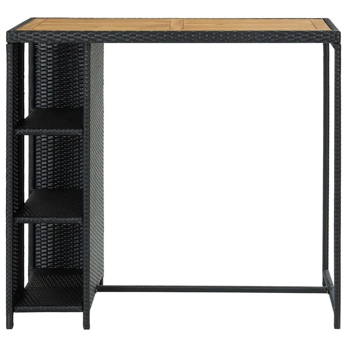 Masă de bar cu raft de depozitare negru 120x60x110 cm poliratan - WALTI WALTI