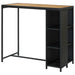 Masă de bar cu raft de depozitare negru 120x60x110 cm poliratan - WALTI WALTI