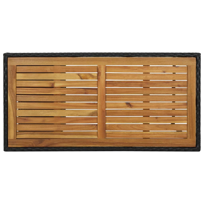 Masă de bar cu raft de depozitare negru 120x60x110 cm poliratan - WALTI WALTI