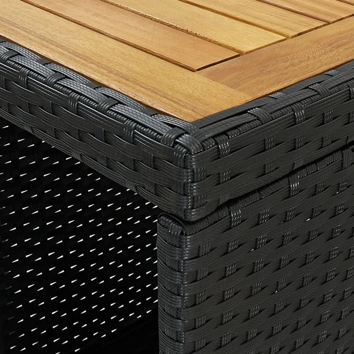 Masă de bar cu raft de depozitare negru 120x60x110 cm poliratan - WALTI WALTI