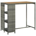 Masă de bar cu raft de depozitare, gri 120x60x110 cm, poliratan - WALTI WALTI
