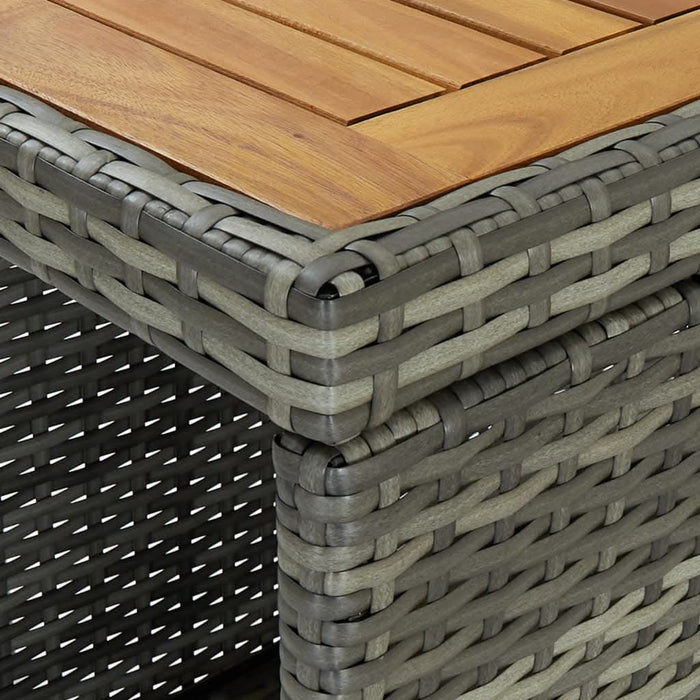 Masă de bar cu raft de depozitare, gri 120x60x110 cm, poliratan - WALTI WALTI