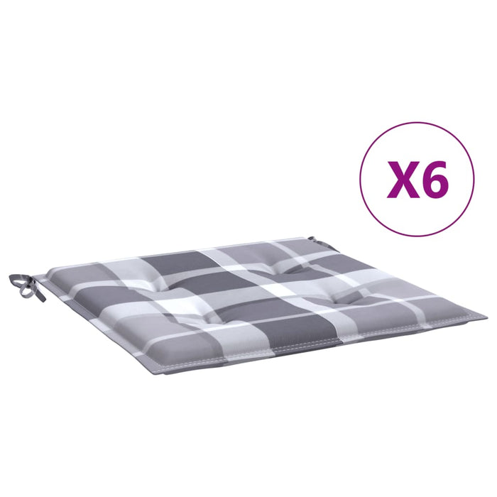 Perne de scaun, carouri gri, 6 buc., 40x40x4 cm, textil Oxford WALTI