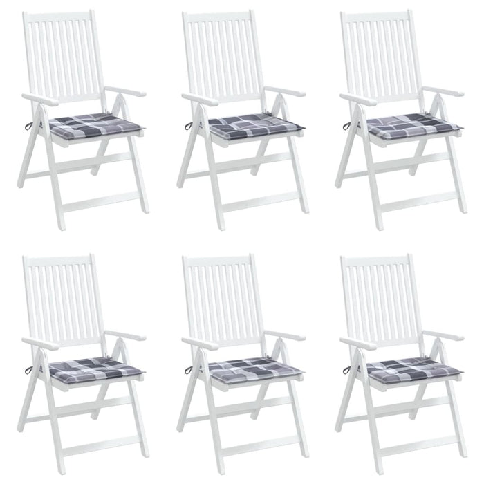 Perne de scaun, carouri gri, 6 buc., 40x40x4 cm, textil Oxford WALTI