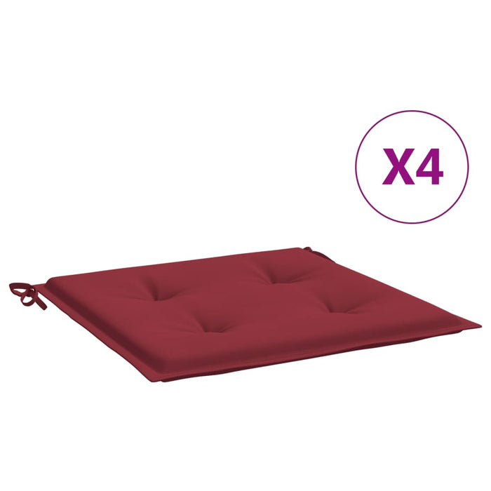 Perne scaune grădină 4 buc. roșu vin 50x50x4 cm țesătură Oxford WALTI