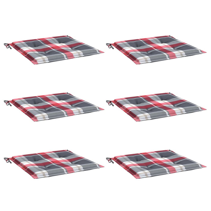 Perne de scaun carouri roșii, 6 buc., 50x50x4 cm, textil Oxford WALTI
