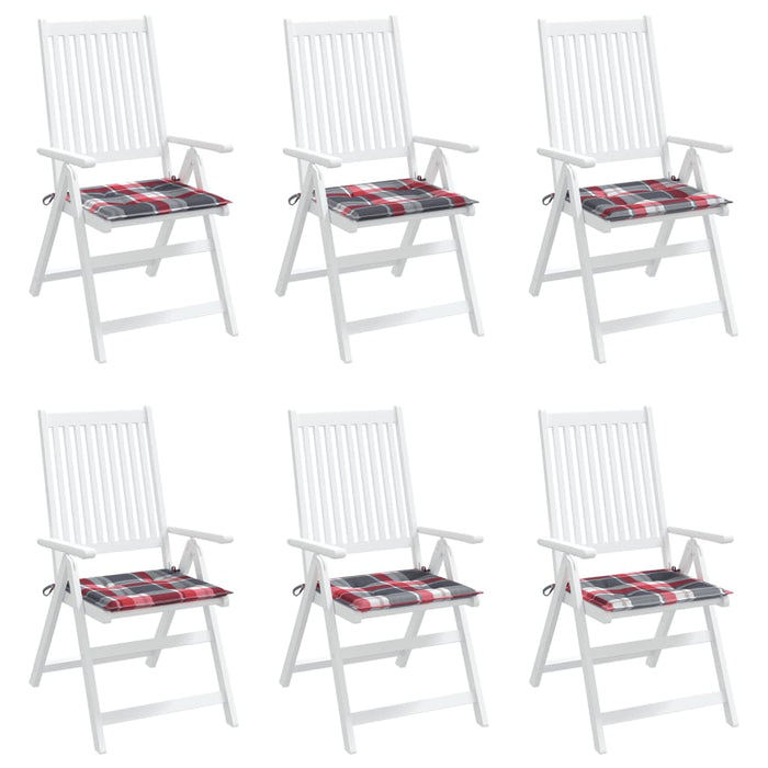 Perne de scaun carouri roșii, 6 buc., 50x50x4 cm, textil Oxford WALTI