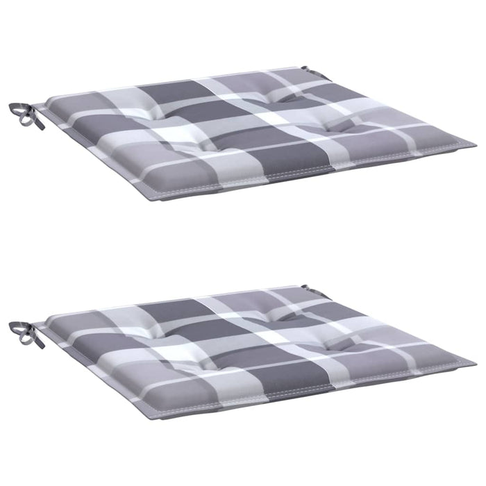 Perne de scaun, carouri gri, 2 buc., 50x50x4 cm, textil Oxford WALTI