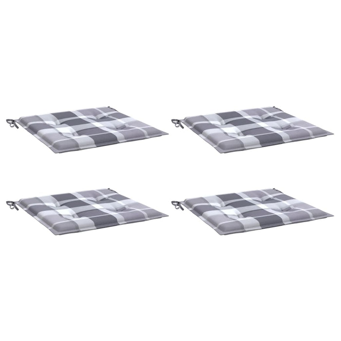 Perne de scaun, carouri gri, 4 buc., 50x50x4 cm, textil Oxford WALTI