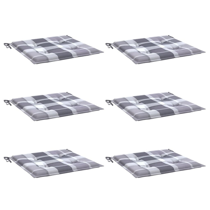 Perne de scaun, carouri gri, 6 buc., 50x50x4 cm, textil Oxford WALTI
