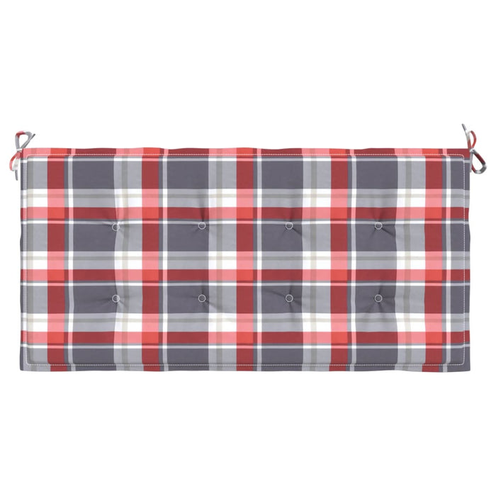 Pernă bancă de grădină, roșu carouri, 100x50x3cm, textil Oxford - WALTI WALTI