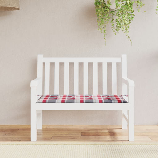 Pernă bancă de grădină, roșu carouri, 100x50x3cm, textil Oxford - WALTI WALTI