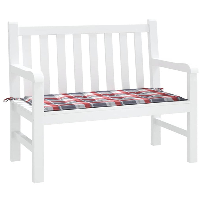 Pernă bancă de grădină, roșu carouri, 120x50x3cm, textil Oxford - WALTI WALTI