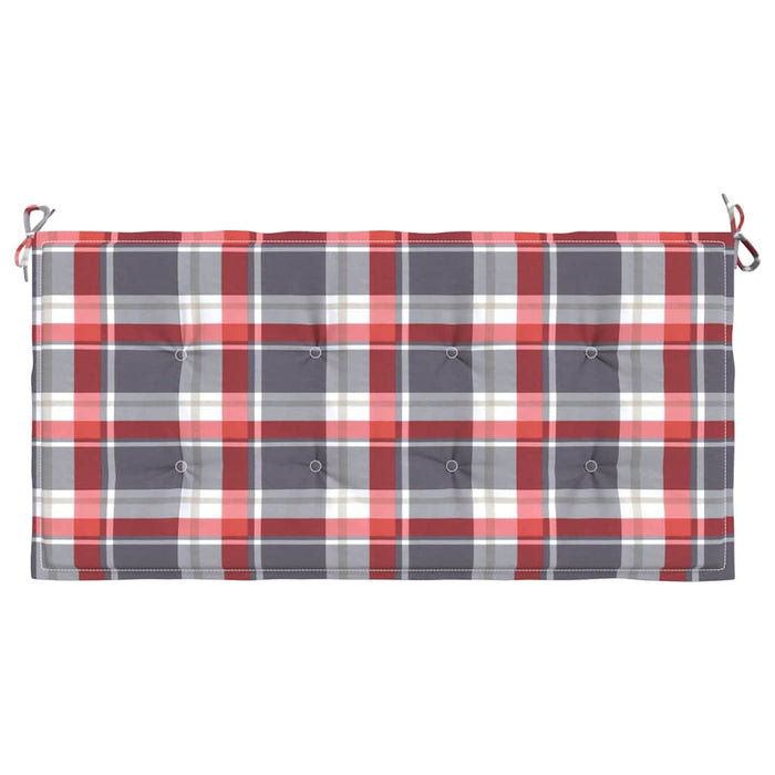 Pernă bancă de grădină, roșu carouri, 120x50x3cm, textil Oxford - WALTI WALTI