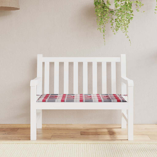Pernă bancă de grădină, roșu carouri, 120x50x3cm, textil Oxford - WALTI WALTI
