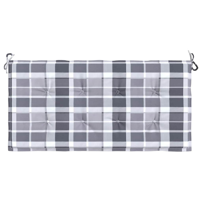 Pernă bancă de grădină, gri carouri, 120x50x4 cm, textil Oxford WALTI