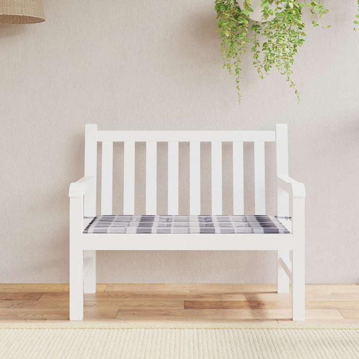 Pernă bancă de grădină, gri carouri, 120x50x4 cm, textil Oxford WALTI
