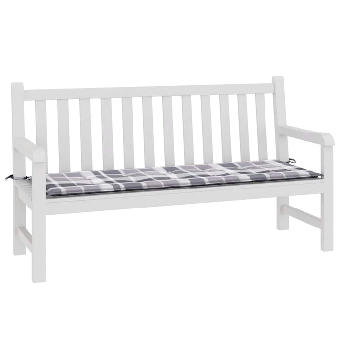 Pernă bancă de grădină, gri carouri, 150x50x4 cm, textil Oxford - WALTI WALTI