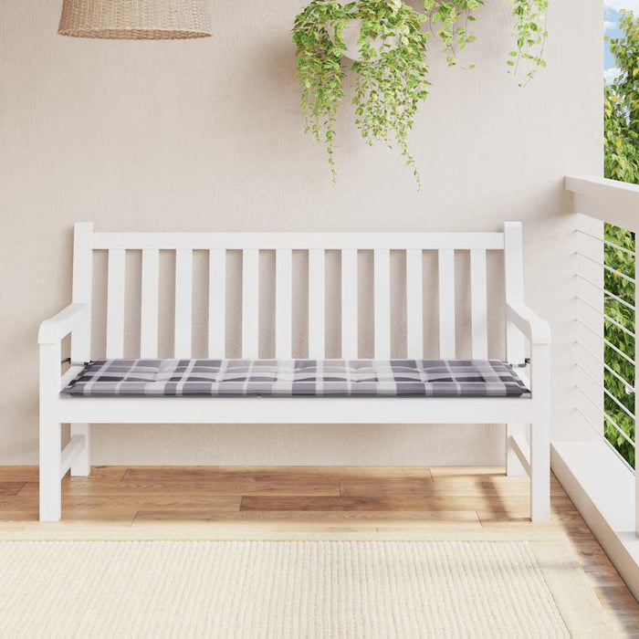 Pernă bancă de grădină, gri carouri, 150x50x4 cm, textil Oxford - WALTI WALTI