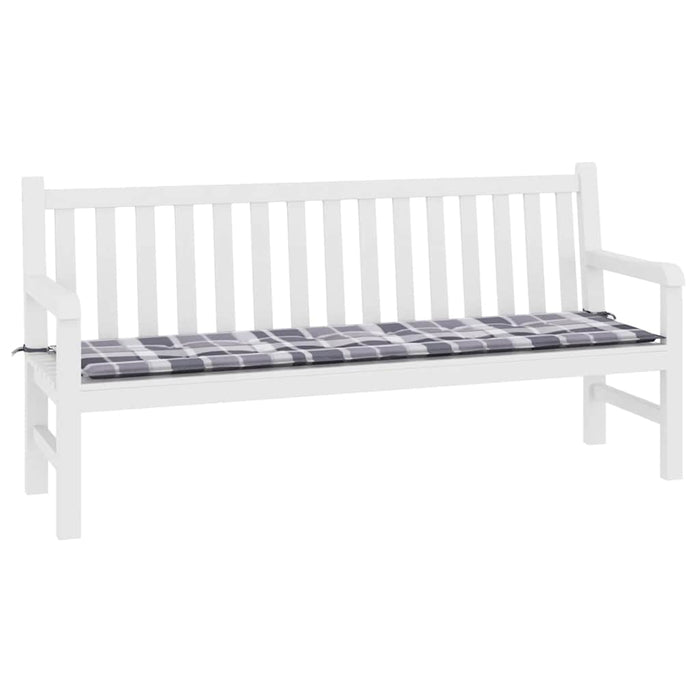 Pernă bancă de grădină, gri carouri, 180x50x4 cm, textil Oxford WALTI