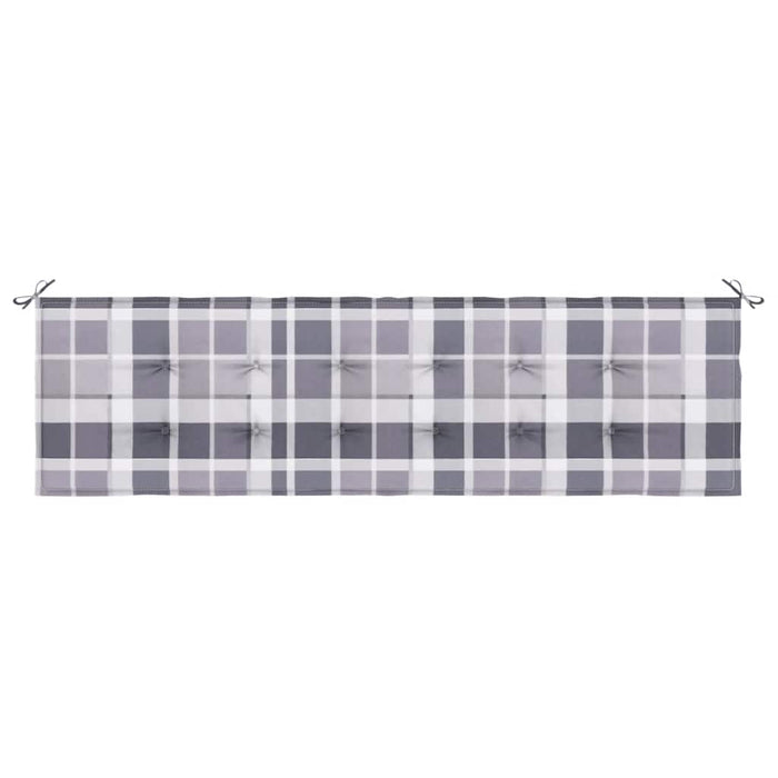 Pernă bancă de grădină, gri carouri, 180x50x4 cm, textil Oxford WALTI