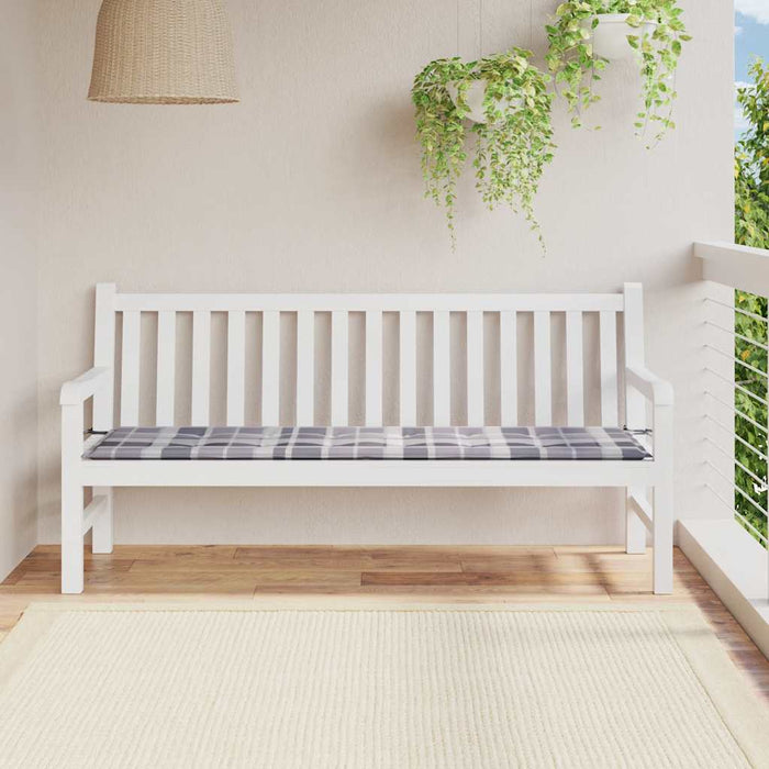 Pernă bancă de grădină, gri carouri, 180x50x4 cm, textil Oxford WALTI