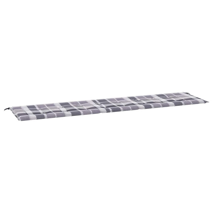Pernă bancă de grădină, gri carouri, 200x50x3cm, textil Oxford WALTI