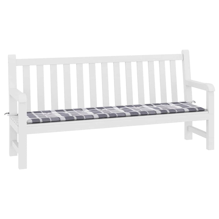 Pernă bancă de grădină, gri carouri, 200x50x3cm, textil Oxford WALTI