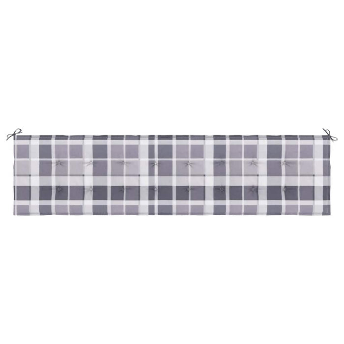 Pernă bancă de grădină, gri carouri, 200x50x3cm, textil Oxford WALTI