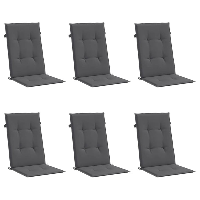 Perne scaun cu spătar înalt, 6 buc. antracit 120x50x3 cm textil - WALTI WALTI