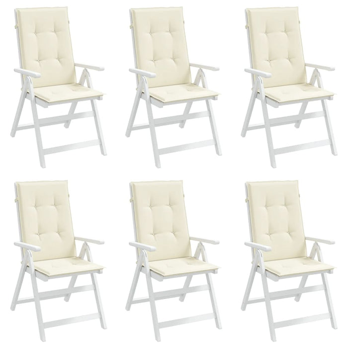 Perne scaun cu spătar înalt, 6 buc., crem, 120x50x3 cm, textil - WALTI WALTI