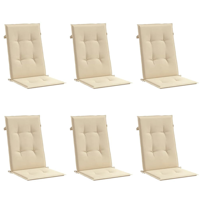 Perne scaun spătar înalt, 6 buc., bej, 120x50x3 cm, textil - WALTI WALTI