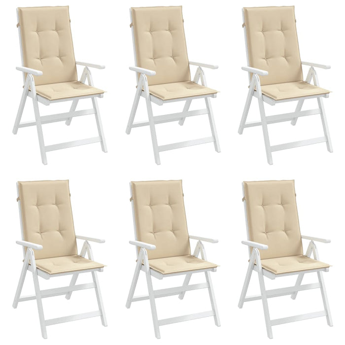 Perne scaun spătar înalt, 6 buc., bej, 120x50x3 cm, textil - WALTI WALTI