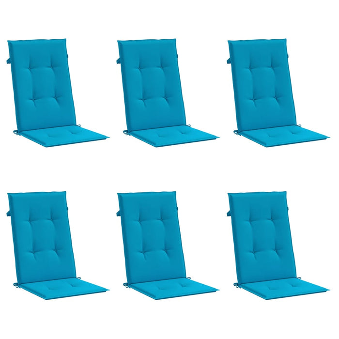 Perne scaun spătar înalt, 6 buc., albastru, 120x50x3 cm, textil - WALTI WALTI