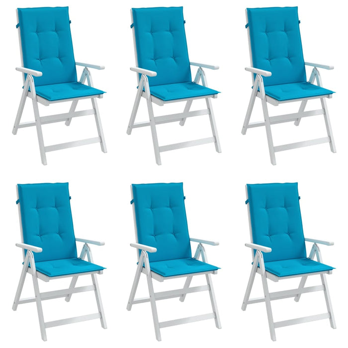 Perne scaun spătar înalt, 6 buc., albastru, 120x50x3 cm, textil - WALTI WALTI