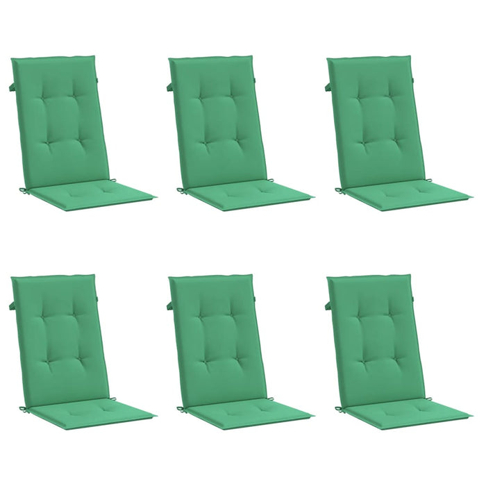 Perne scaun cu spătar înalt, 6 buc., verde, 120x50x3 cm, textil - WALTI WALTI