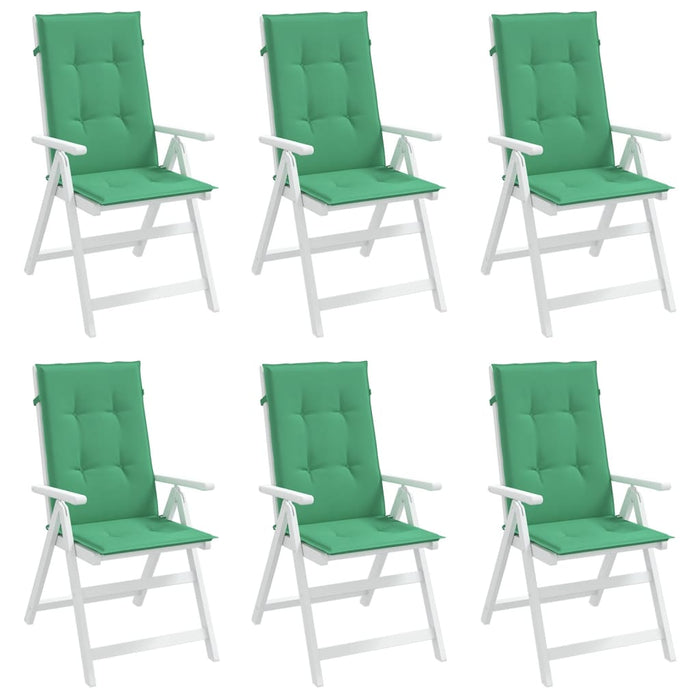 Perne scaun cu spătar înalt, 6 buc., verde, 120x50x3 cm, textil - WALTI WALTI