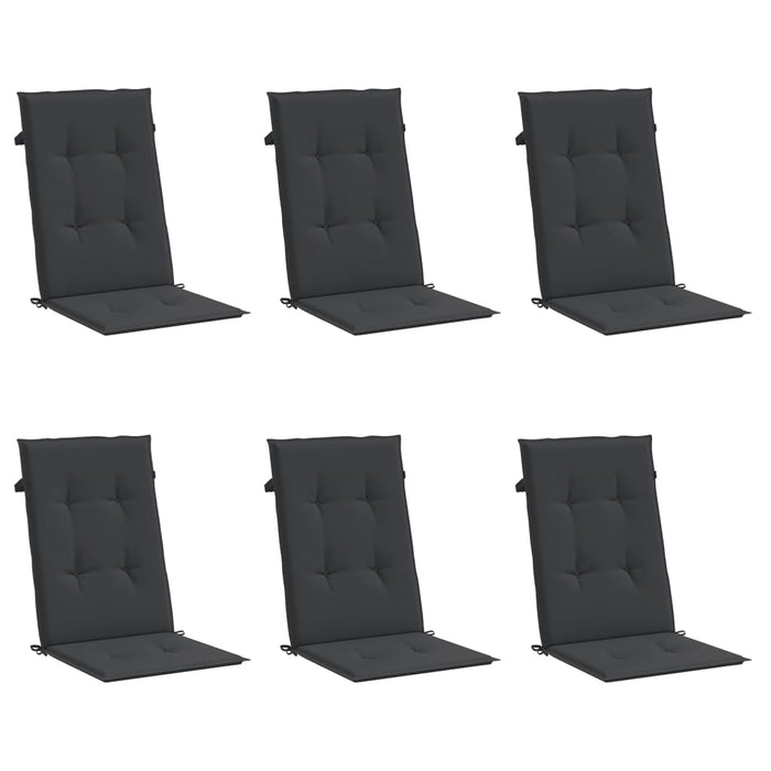 Perne scaun spătar înalt, 6 buc., negru, 120x50x3 cm, textil - WALTI WALTI