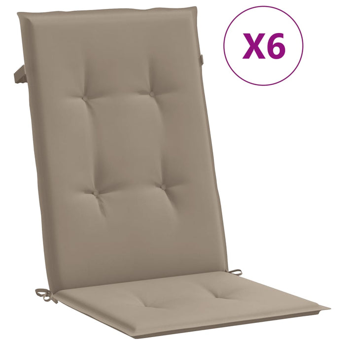 Perne scaun spătar înalt 6 buc., gri taupe, 120x50x3 cm, textil - WALTI WALTI