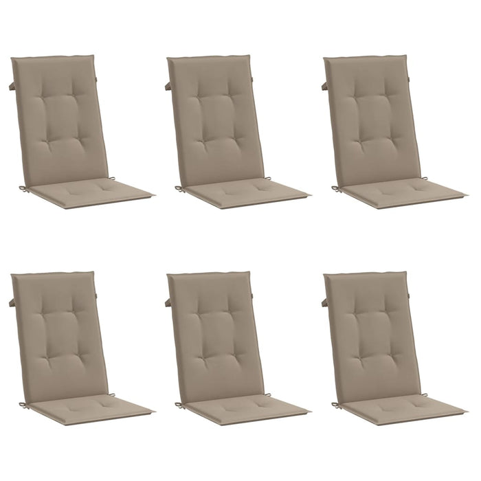 Perne scaun spătar înalt 6 buc., gri taupe, 120x50x3 cm, textil - WALTI WALTI