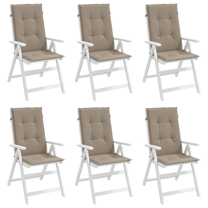 Perne scaun spătar înalt 6 buc., gri taupe, 120x50x3 cm, textil - WALTI WALTI