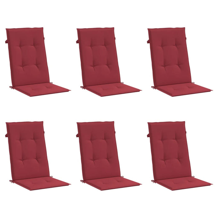Perne scaun cu spătar înalt, 6 buc., roșu, 120x50x3 cm, textil - WALTI WALTI