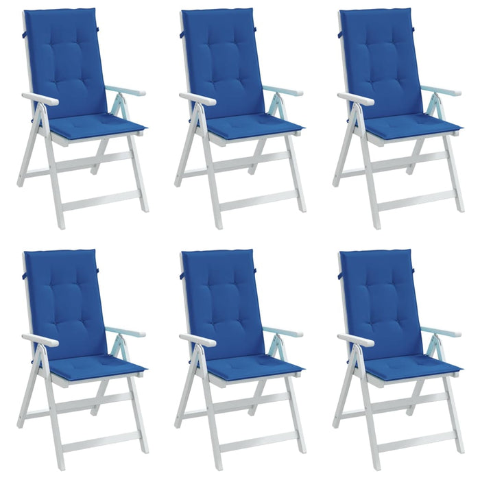 Perne scaun spătar înalt, 6 buc., albastru, 120x50x3 cm, textil - WALTI WALTI