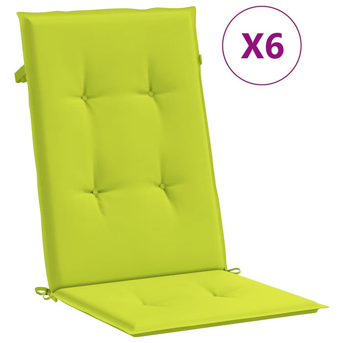 Perne scaun cu spătar înalt, 6 buc., verde, 120x50x3 cm, textil - WALTI WALTI