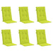 Perne scaun cu spătar înalt, 6 buc., verde, 120x50x3 cm, textil - WALTI WALTI